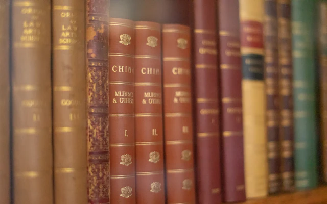 Law books on a shelf